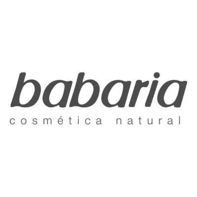 Logótipo da marca babaria com texto cosmética natural