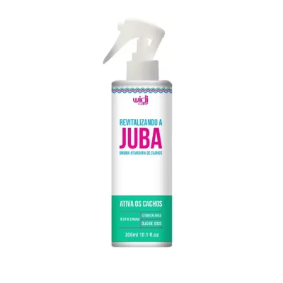 Frasco branco de bruma ativadora de cachos REVITALIZANDO A JUBA