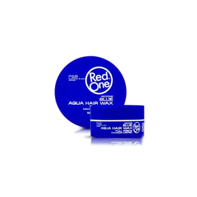 Cera para cabelo Red One azul em embalagem redonda sobre fundo branco