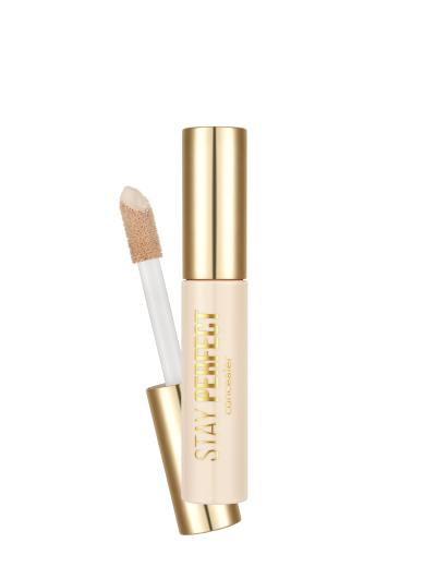Corrector de maquilhagem líquido com tampa dourada e aplicador
