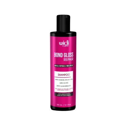 Frasco de shampoo rosa Widi Care Bond Gloss Repair