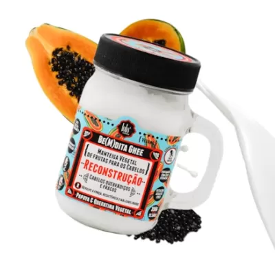 Frasco de manteiga vegetal Be<3n>dita Ghee com papaia e sementes pretas