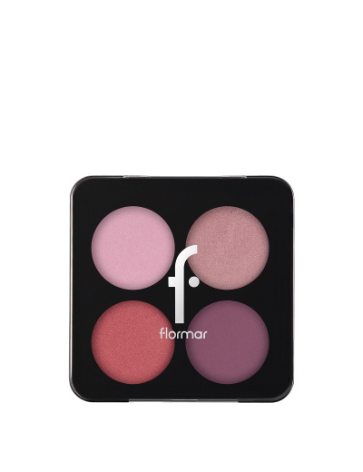 Paleta de sombras de olhos flormar com 4 cores, embalagem preta