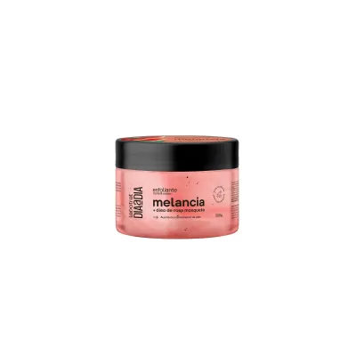 Frasco rosa de esfoliante melancia com tampa preta Labotrat Diaadia
