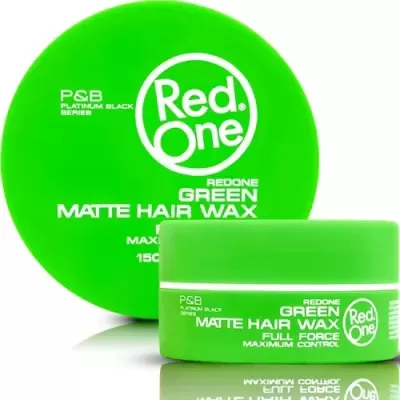 Cera de cabelo fosca Red One em embalagem verde com texto branco