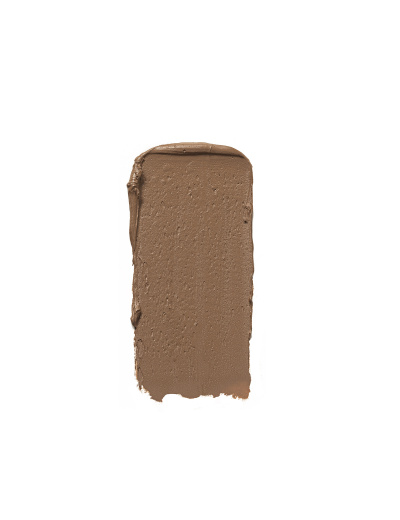Pincelada de creme castanho com textura sobre fundo branco