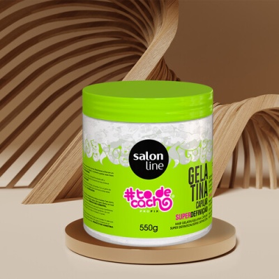 Gelatina capilar Salon Line #todecacho com tampa verde em base bege