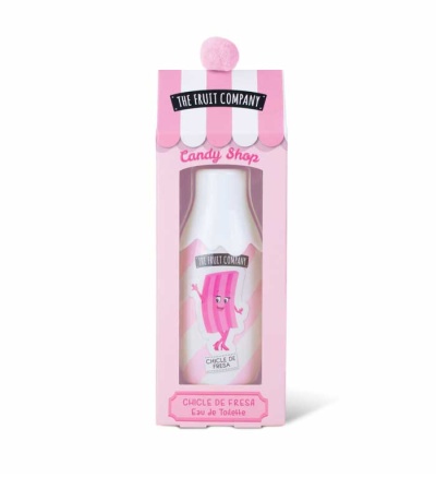 Frasco Eau de Toilette Chicle de Fresa em embalagem rosa