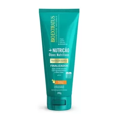 Tubo verde azulado de finalizador BIOEXTRATUS para cabelo