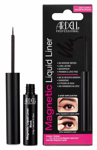 Delineador líquido preto Ardell Magnetic Liquid Liner com embalagem preta e rosa