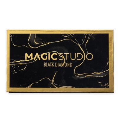 Paleta de maquilhagem Magic Studio Black Diamond preta com detalhes dourados