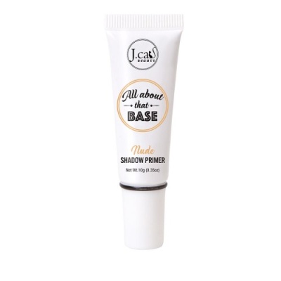 Tubo branco de primer para olhos J.cat BEAUTY All about that BASE Nude Shadow Primer
