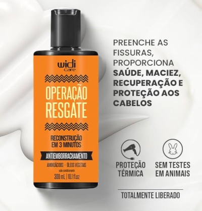 Frasco de produto Widi Care Operação Resgate em fundo branco