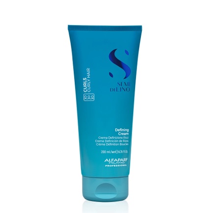 Defining Creme Leave-In Curls Semi di Lino Alfaparf 200ml Creme definidor Semi di Lino para cabelo encaracolado embalagem azul