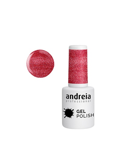 Verniz Gel Polish Andreia 10.5ml - 261 Esmalte de gel vermelho com brilho da Andreia Professional em embalagem branca