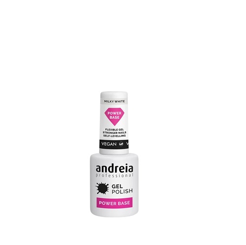 Verniz Gel Polish Power Base Andreia 10.5ml - Milky White Frasco de verniz gel Andreia Power Base Milky White