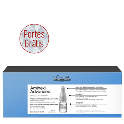 Caixa embalagem produto capilar L'Oréal Série Expert Aminexil Advanced com selo Portes Grátis