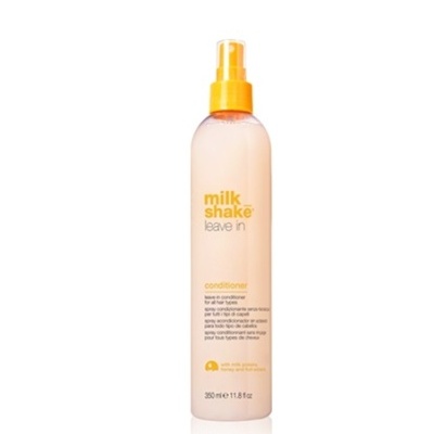 Frasco de spray leave-in conditioner milk shake bege com tampa amarela