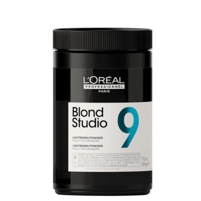 Recipiente preto de pó descolorante LOréal Blond Studio 9