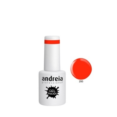 Verniz de unhas em gel branco com detalhe vermelho e amostra da cor 293