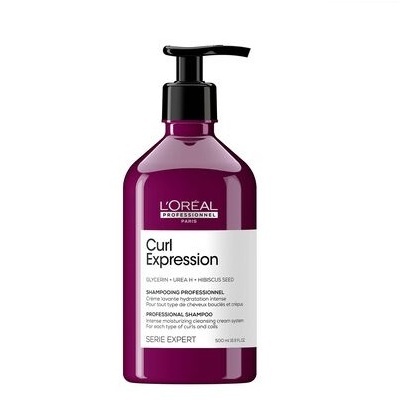 Frasco vinho com bomba preta de champô L'Oréal Curl Expression