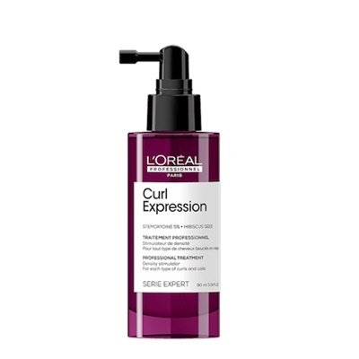 Frasco roxo com tampa preta de produto L'Oréal Curl Expression