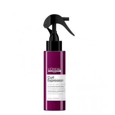 Frasco roxo com borrifador preto do produto L'Oréal Curl Expression