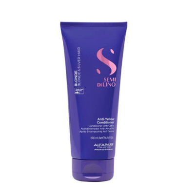 Condicionador Anti-Yellow Semi Di Lino roxo para cabelo loiro