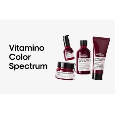 Produtos Vitamino Color Spectrum LOréal em embalagens vinho