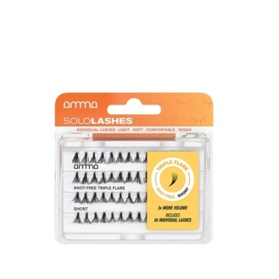 Conjunto de pestanas falsas individuais AMMA SOLOLASHES em embalagem plástica.