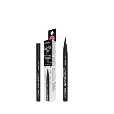 Delineador Lash Glue Liner Ink preto da marca Ammo com embalagem