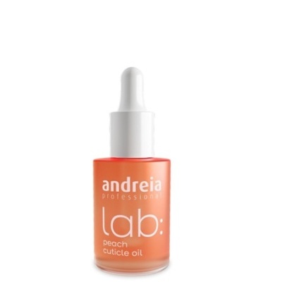 Frasco de óleo para cutículas Andreia Professional lab: peach laranja com conta-gotas