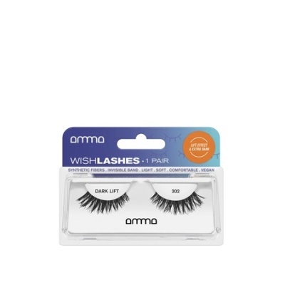 Par de pestanas artificiais Anma Wish Lashes DARK LIFT 302 em embalagem transparente