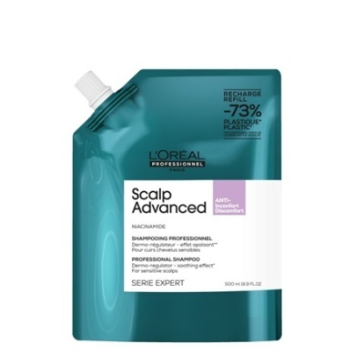 Recarga de champô LOréal Professionnel Scalp Advanced em embalagem verde azulado
