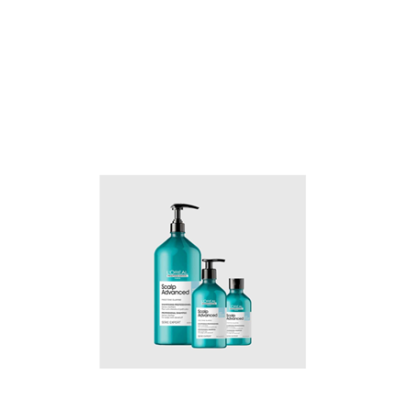 Conjunto de três frascos L'Oréal Scalp Advanced azul turquesa