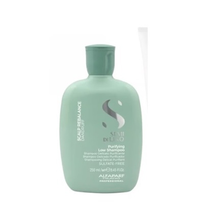 Frasco verde de champô Purifying Low Shampoo Alfaparf 250 ml