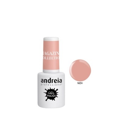 Frasco de verniz gel andréia professional com tampa rosa claro e texto