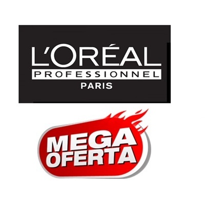 Logótipo L'Oréal Professionnel Paris com selo vermelho MEGA OFERTA