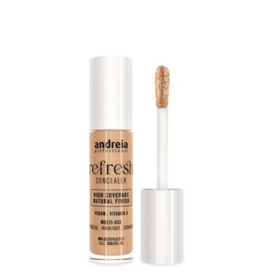 Corrector líquido Andreia Professional Refresh Concealer embalagem transparente com tampa branca