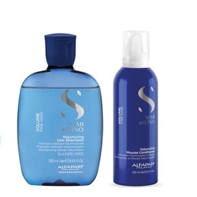 Shampoo e mousse volumizador Semi di Lino Alfaparf para cabelo fino