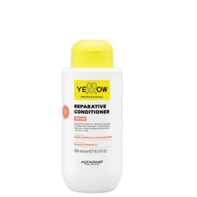 Frasco branco com tampa amarela de condicionador Yellow Professional