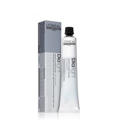 Tubo branco de tinta para cabelo Dialight L'ORÉAL PROFESSIONNEL com embalagem cinza