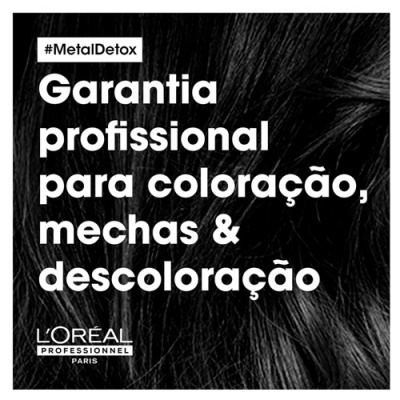 Texto promocional L'Oréal sobre garantia para coloração e mechas em cabelo preto