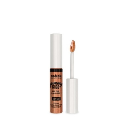 Óleo labial Andreia Cosmetics Yummy Kiss bronze com aplicador branco