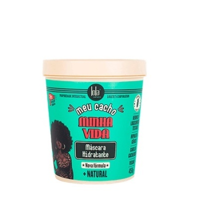 Creme hidratante capilar 'Meu Cacho Minha Vida' em embalagem verde com tampa bege