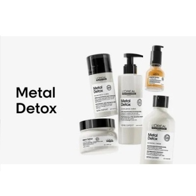 Conjunto de produtos LOréal Metal Detox em embalagens brancas e pretas