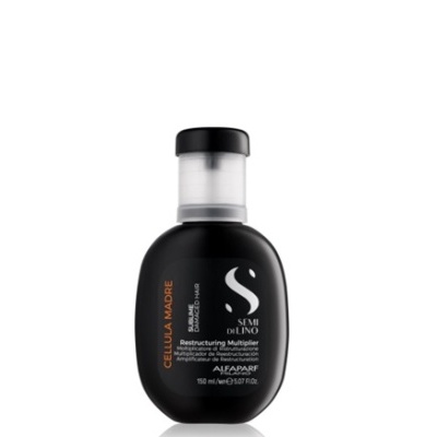Frasco preto com tampa translúcida, texto em branco e laranja, 150 ml.