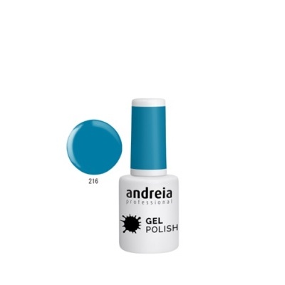 Esmalte gel Andreia Professional nº 216 em embalagem branca e tampa azul
