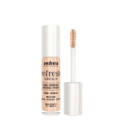 Base líquida Andreia Professional Refresh Concealer com aplicador e tampa branca