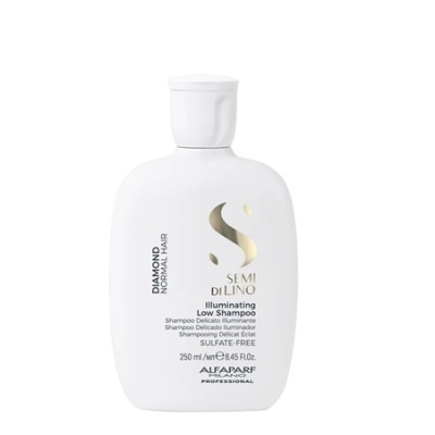 Frasco branco de shampoo Semi Di Lino Diamond Normal Hair de 250 ml